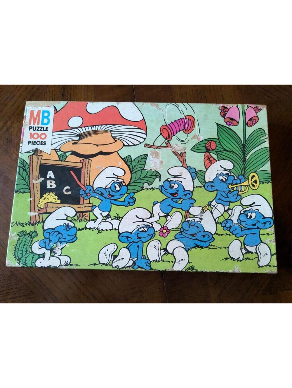 Vintage Smurf 100 Piece Puzzle - Series 4190-4, 1980s, Complete Set